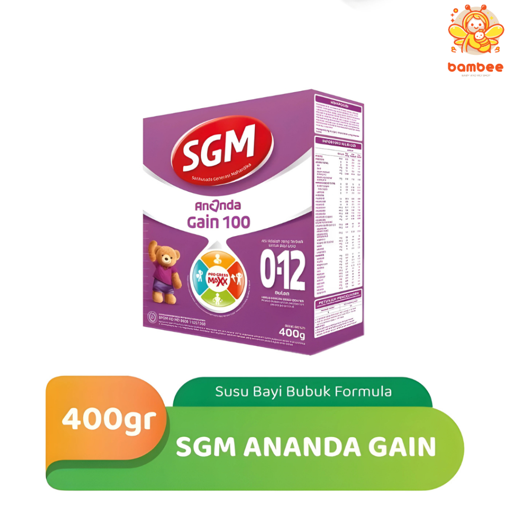 Sgm Ananda Gain 100 Susu Formula Khusus Usia 0-12 Bulan (400 Gram)