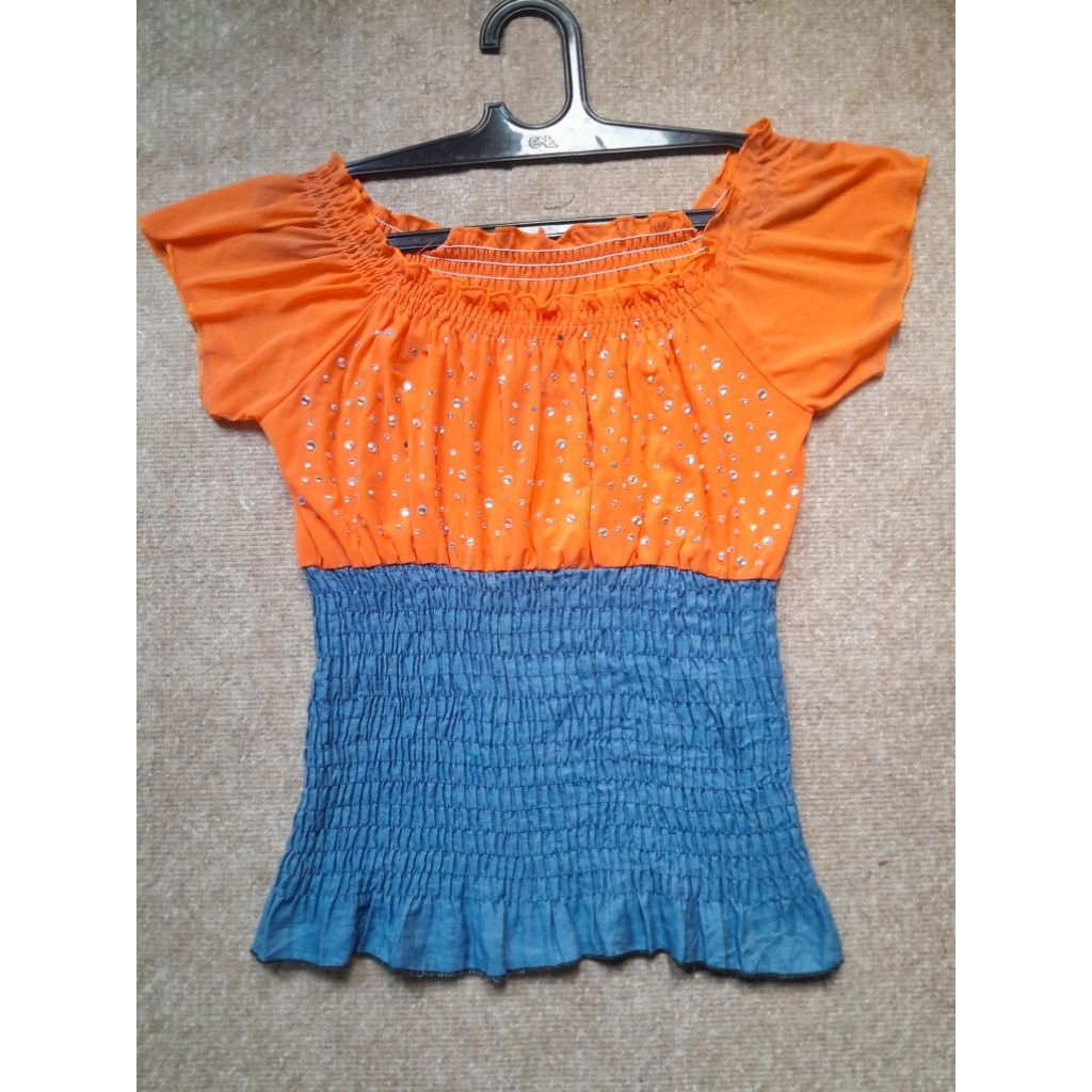 Blouse kombinasi smoke