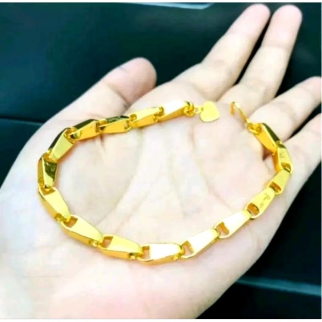 Gelang padi motif emas 24k Palembang Fashion Wanita modern anti luntur dan karat titanium