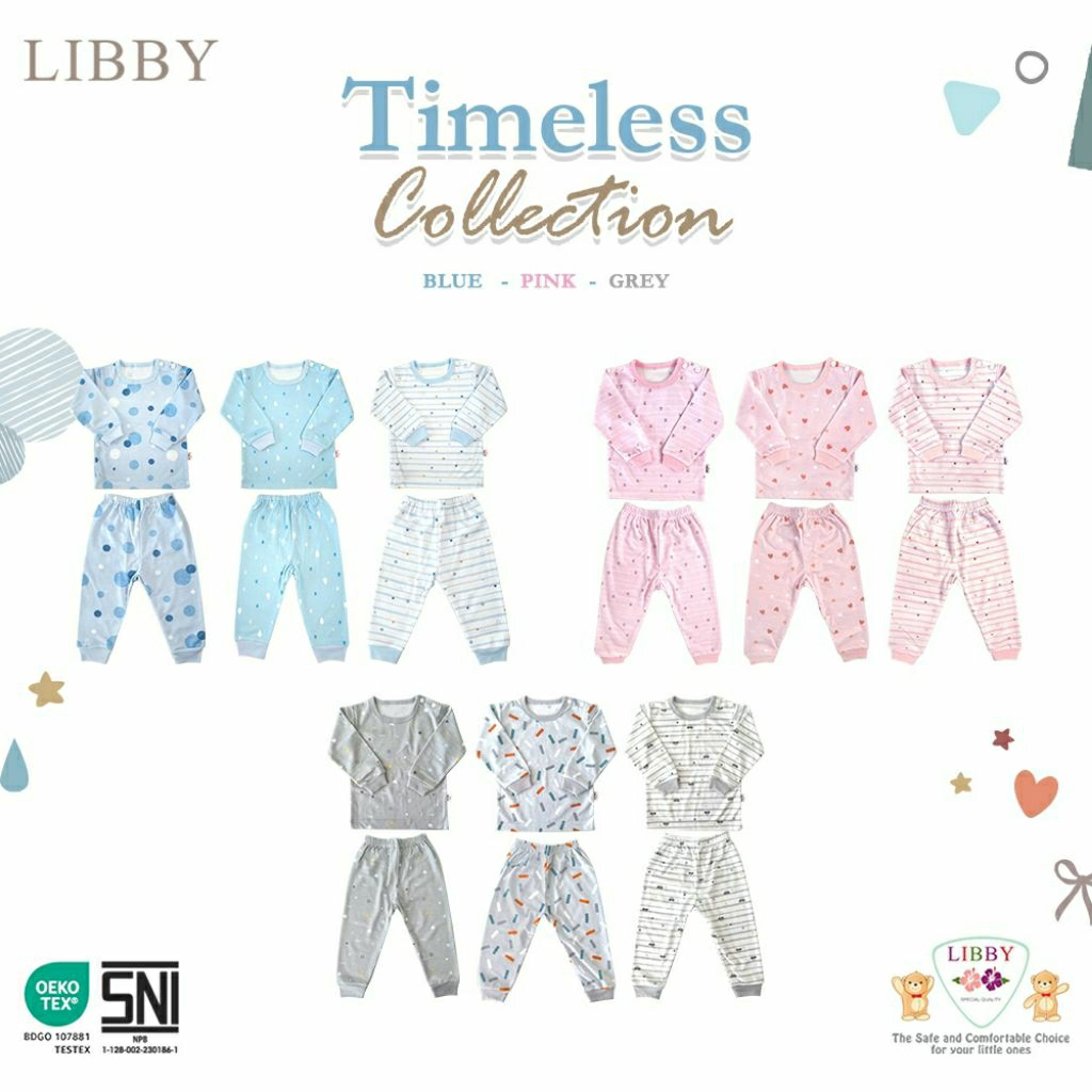 LB026 Libby Setelan Baju Oblong Celana Panjang S L XL XXL Piyama Baju Tidur Anak Bayi Cewek Cowok Si