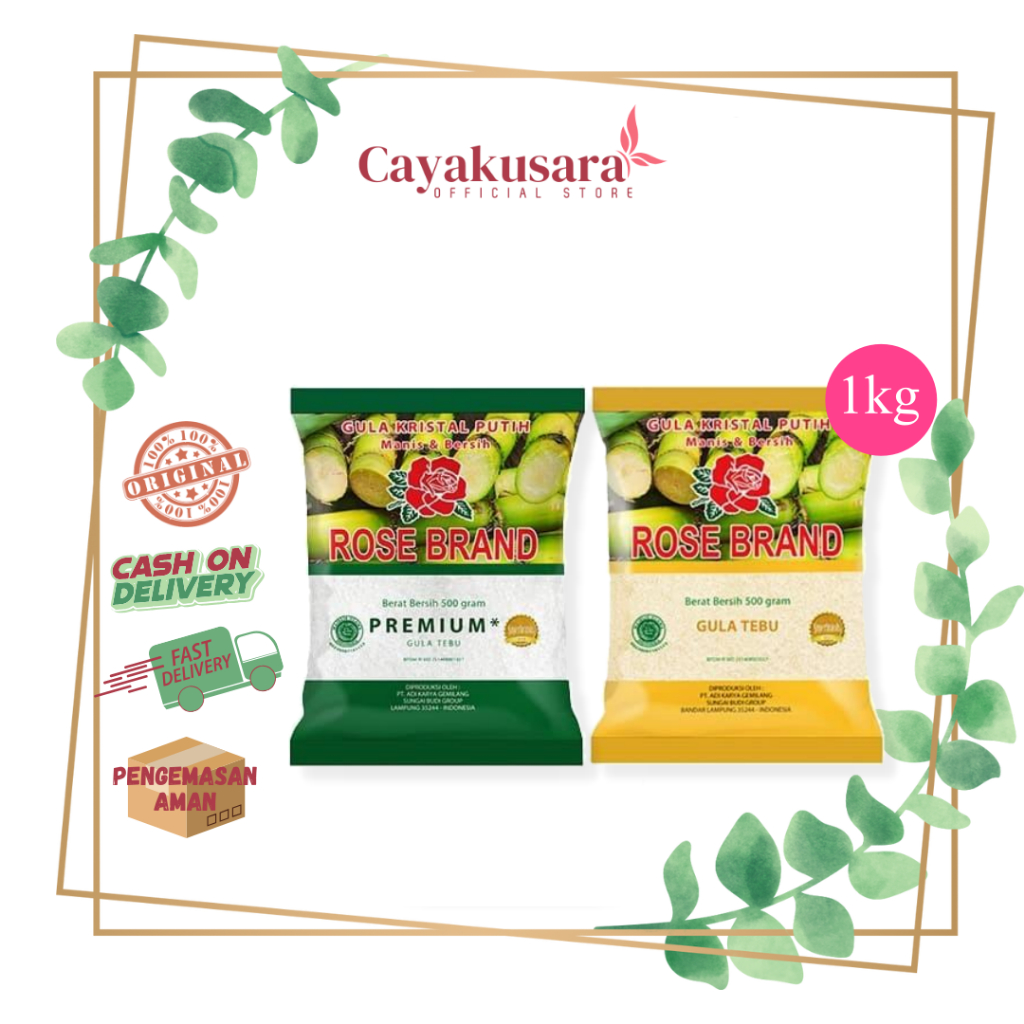 Rose Brand Gula Kristal Gula Pasir 1kg / Gula Kristal Premium / Gula Kristal Kuning