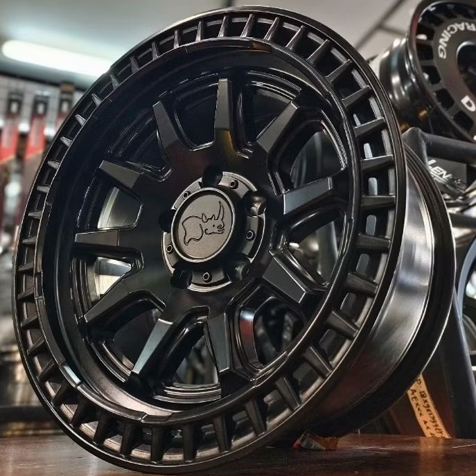 Velg Mobil Ring 17 Black Rhino Satin Black PCD 5x127 untuk Jeep