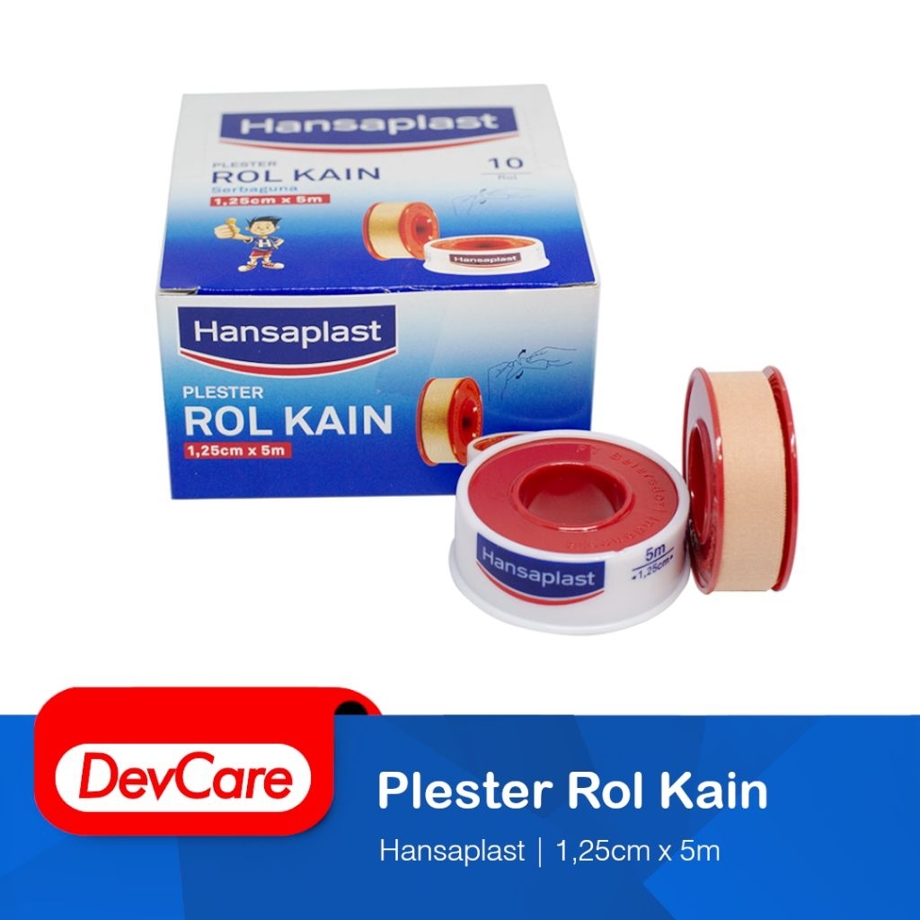 Plester Rol Kain Coklat Serba Guna HANSAPLAST 1.25cm x 5m Perban Luka Roll Gulung Ecer/Satuan