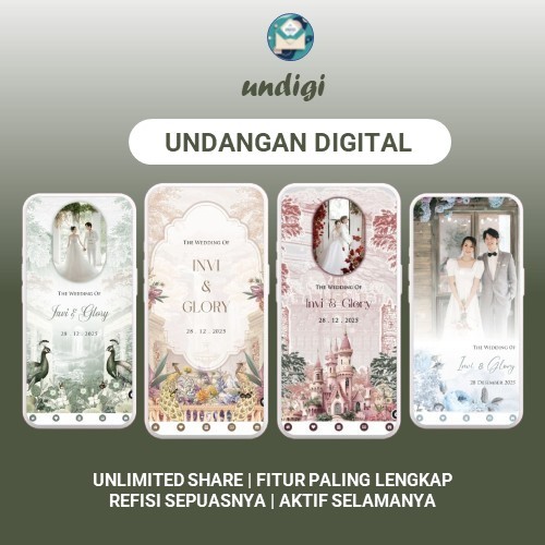 Undangan Digital Pernikahan Website Online Premium | Desain Aesthetic Islami Syar’i Elegan | Bisa Pa