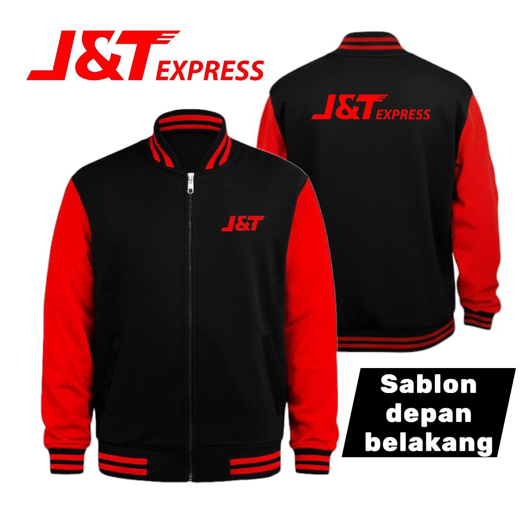 Jaket J&T express/JNT Sablon depan belakang unisex dewasa terlaris