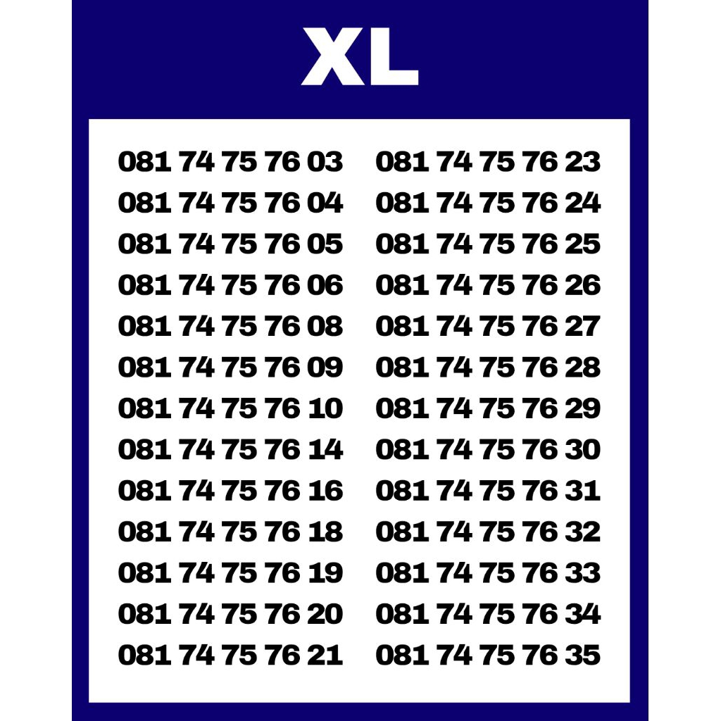 NOMOR CANTIK XL 11 DIGIT URUT