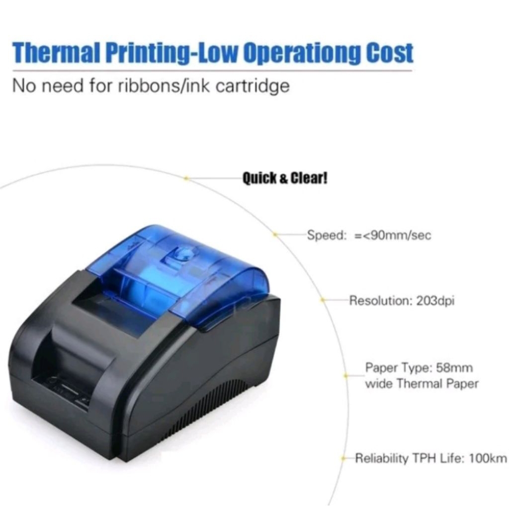 Printer Bluetooth Mini, Alat Cetak Resi Cocok Untuk Kasir