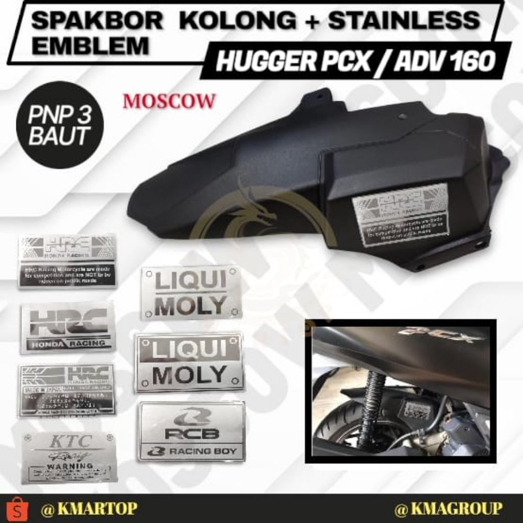 SPAKBOR KOLONG PCX 160 ABS CBS ADV 160 PCX ROADSYNC 2025 + STAINLESS EMBLEM