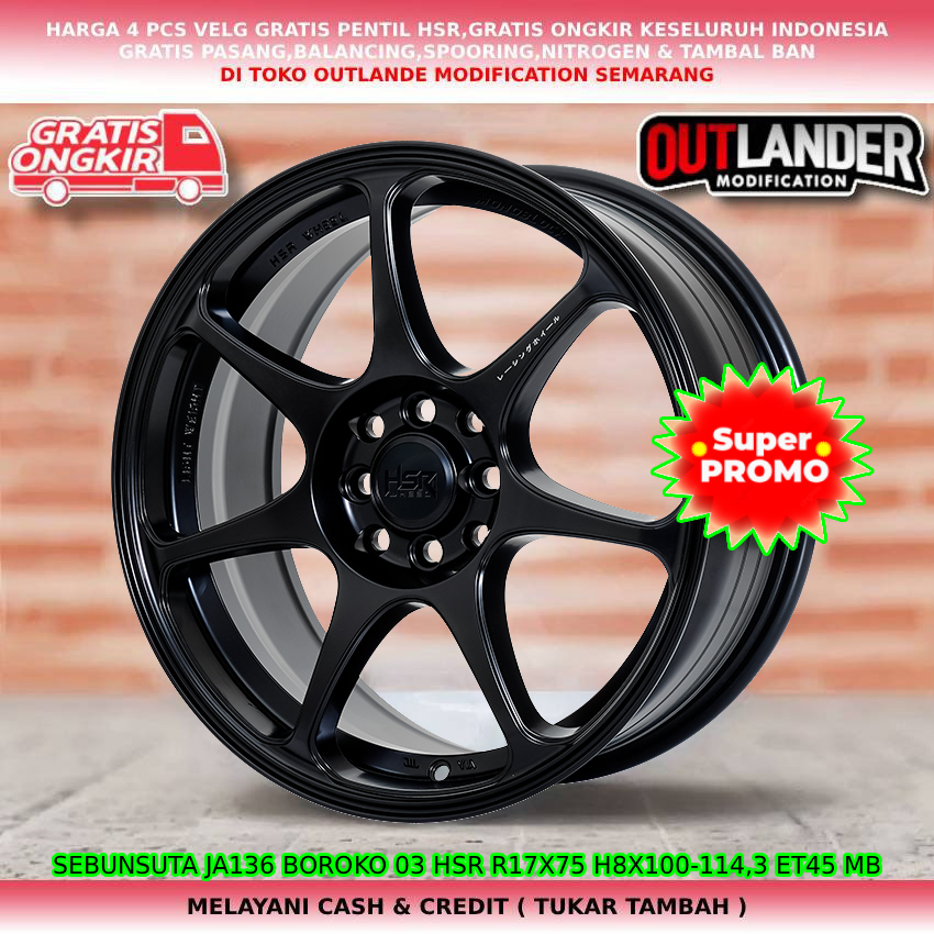 Velg ring17 velg mobil Panther| Accent| Kijang LGX| Veloz| Avanza| Livina| dll hsr sebunsuta R17