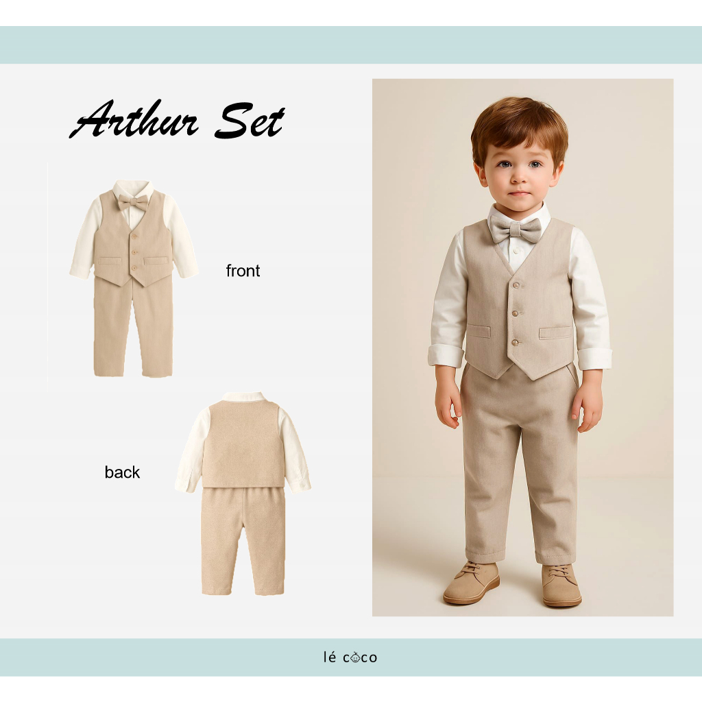 Lecoco Arthur Set - Baju Set Jas Anak Laki-Laki-Jas & Setelan Formal Pesta Party Graduation Wisuda B