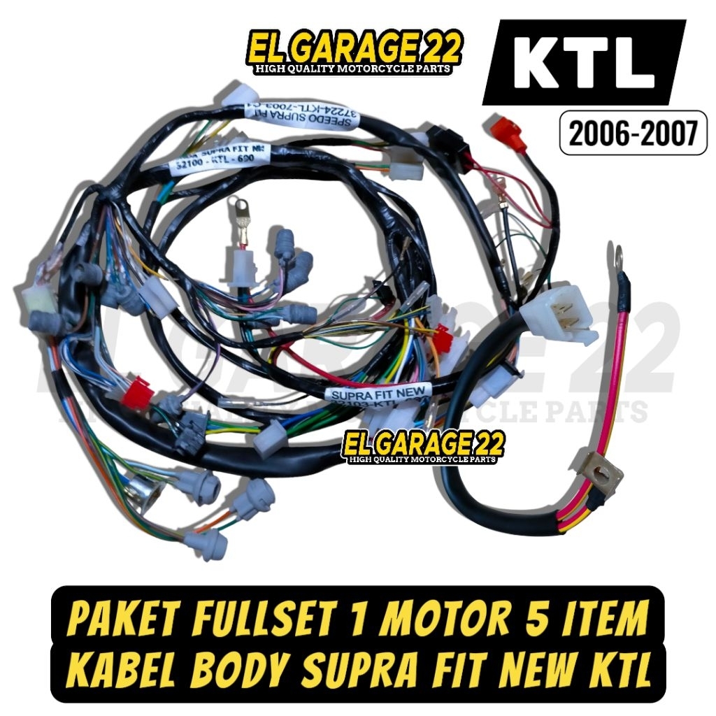 Paket lengkap 1 motor 5 item fullset Honda Supra fit new Fit X KTL / Kabel dinamo stater/Kabel aki s