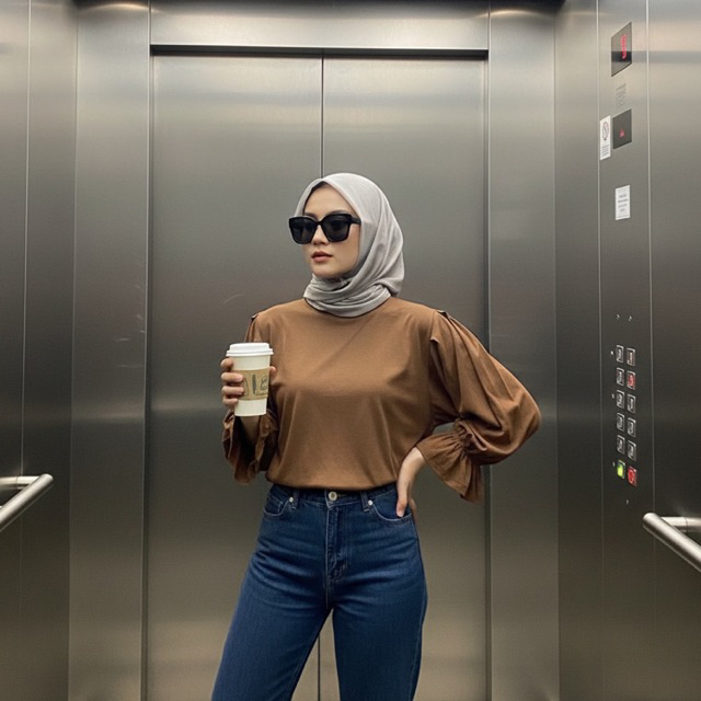 Kayla PUFFY TOP kaos FLASH SALE | puffy top blouse |Kayla tangan terompet| kayla koos tangan terompe