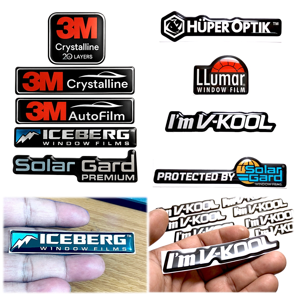 Stiker Kaca Film Mobil | Sticker Brand Kaca Film Mobil | Stiker Merek Kaca Film | Timbul Lentur 3d