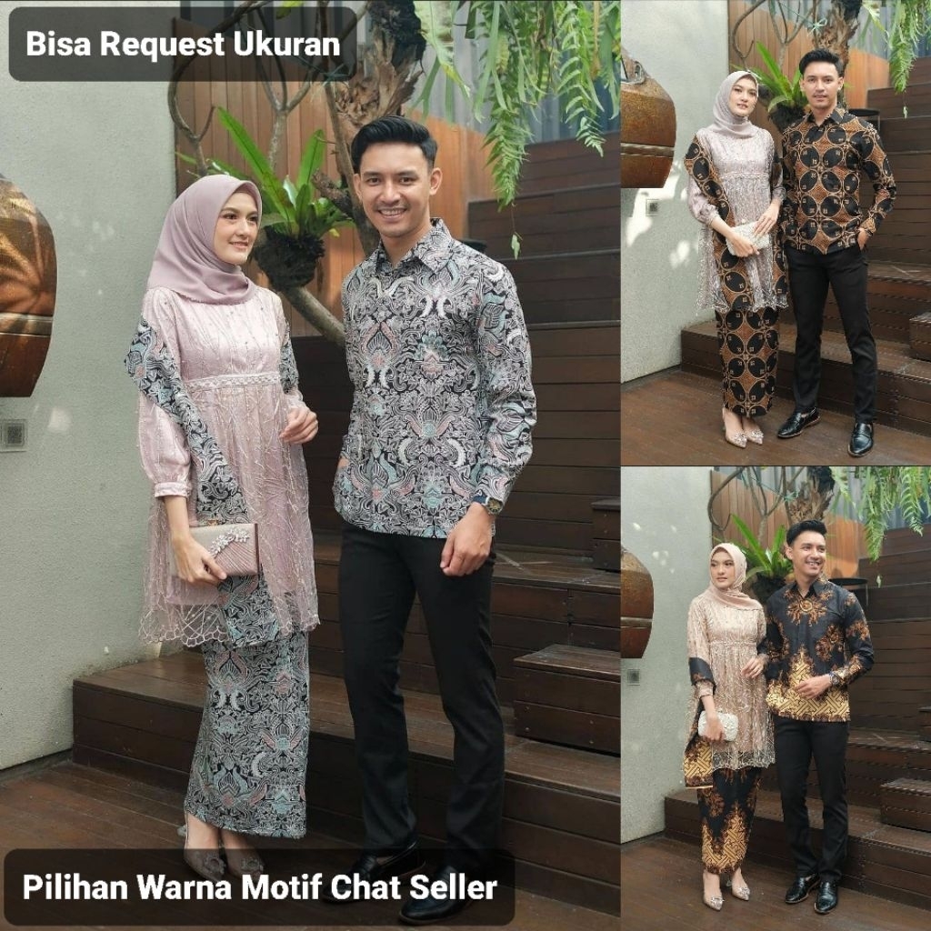 BAJU SERAGAM BATIK COUPLE KEBAYA BROKAT PASANGAN SARIMBIT KELUARGA CUSTOM ANAK / KEMEJA PRIA / BUSAN