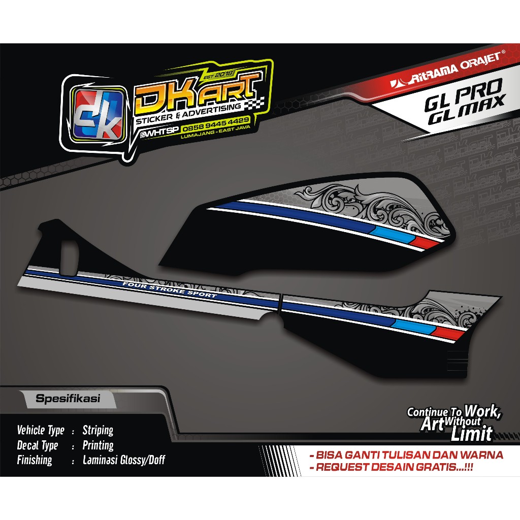 Striping Variasi GL Pro 92' Motif Original Custom Minimalis Elegan