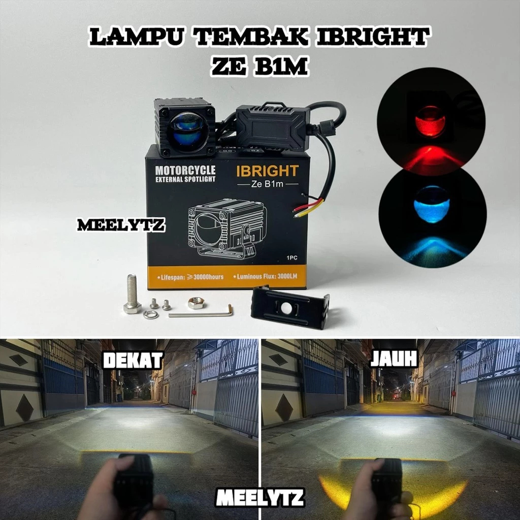 IBRIGHT ZE B1M B2M B3M - Lampu Tembak Biled Blue Lens