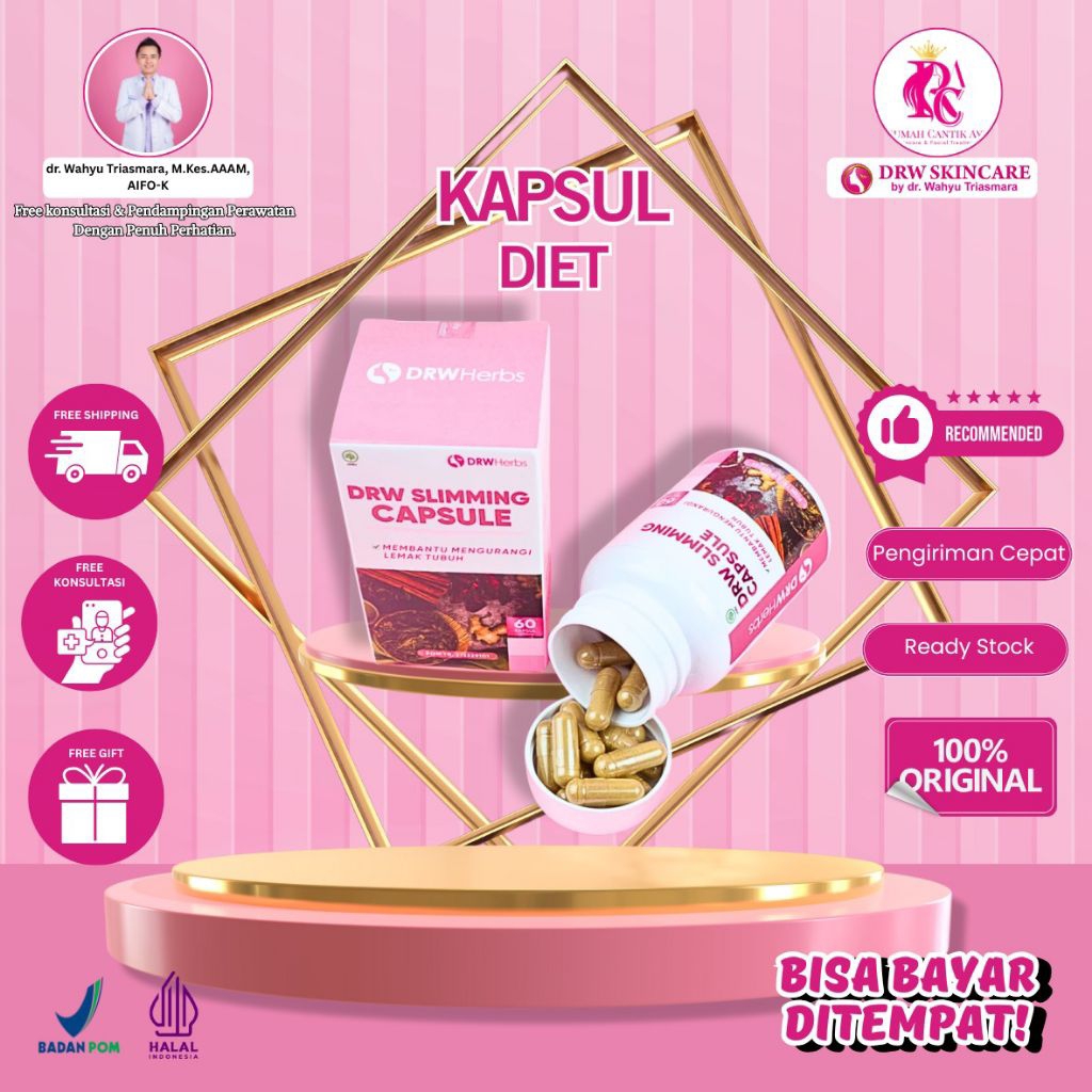 Drw Skincare Kapsul Diet / Kapsul Pelangsing / Penurun Berat Badan / Pembakar Lemak BPOM ORI 100% [B
