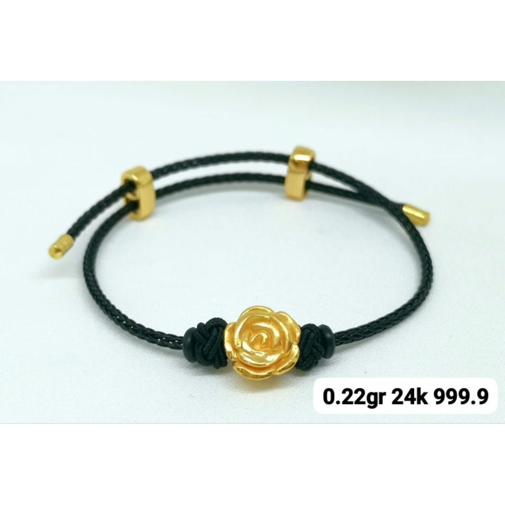 Gelang Emas Asli Mawar 24k Hongkong 999.9 Gold Barcelet