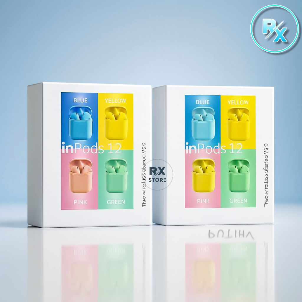 Headset Bluetooth I12 Macaron – Handsfree Wireless Inpods 12 Warna Macaron dengan Case Charger