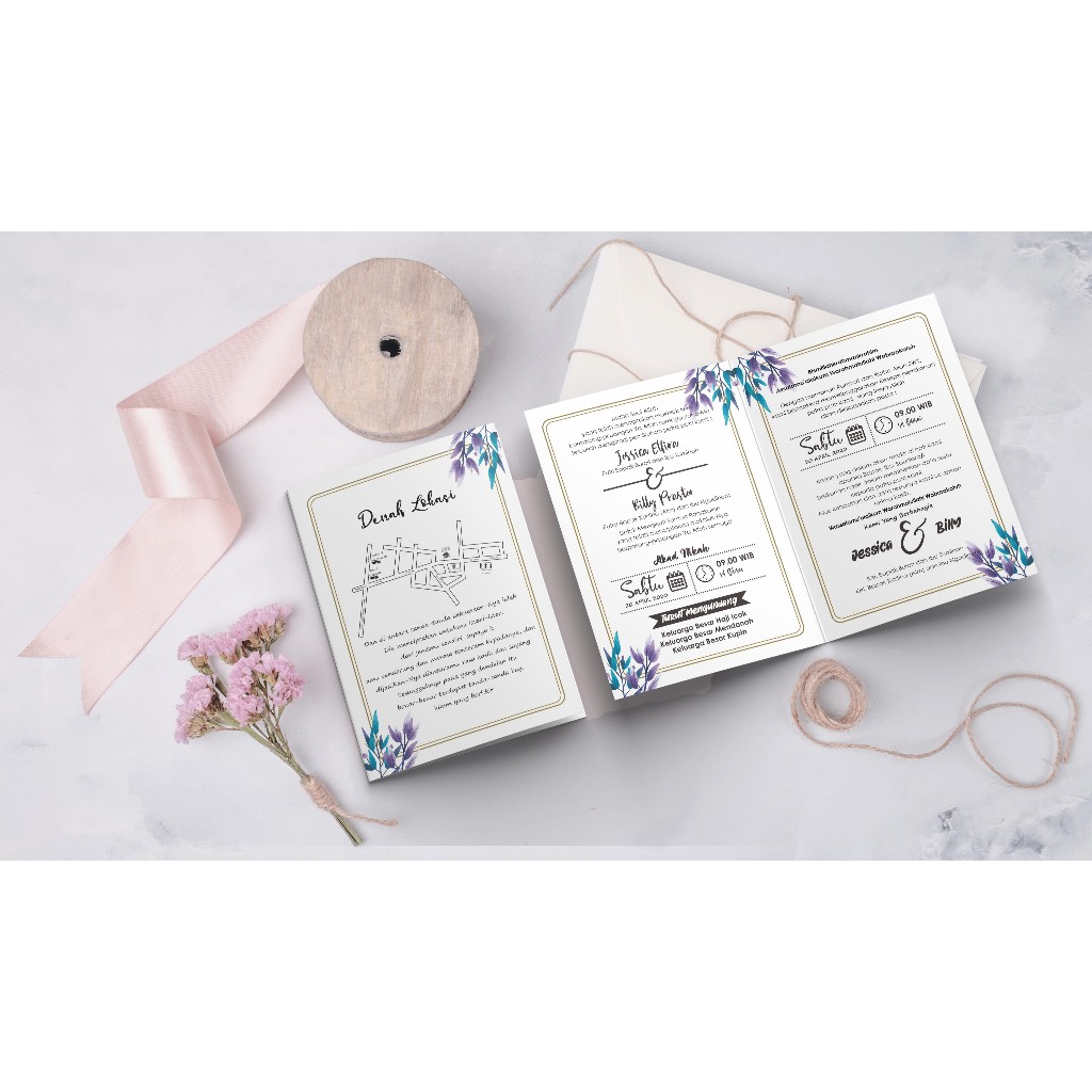 Cetak Undangan Satuan Tema Vintage -1-002