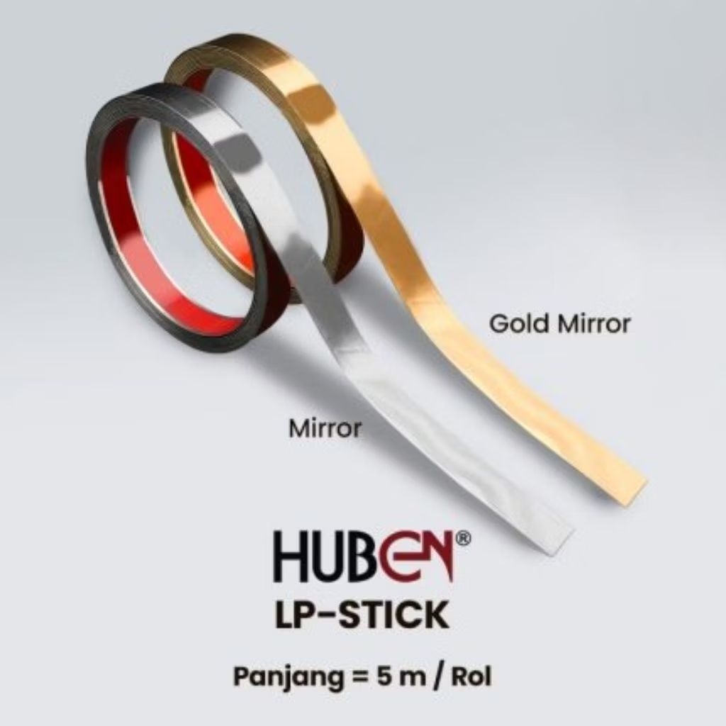 HUBEN List Plat Strip Sticker Stiker Stainless Steel Mirror Gold Mirror