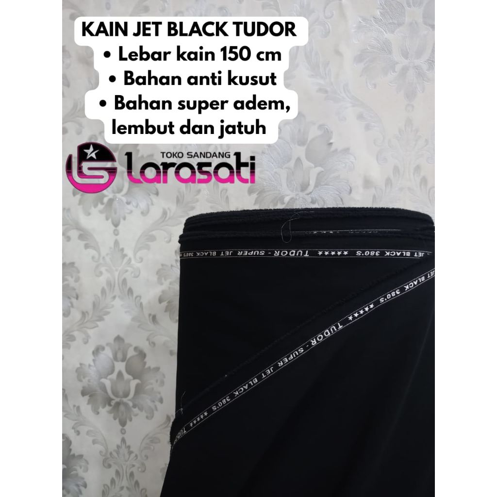 Kain Celana Hitam Jet black Super TUDOR/ Kain Celana Hitam pekat/ Kain Celana Formal