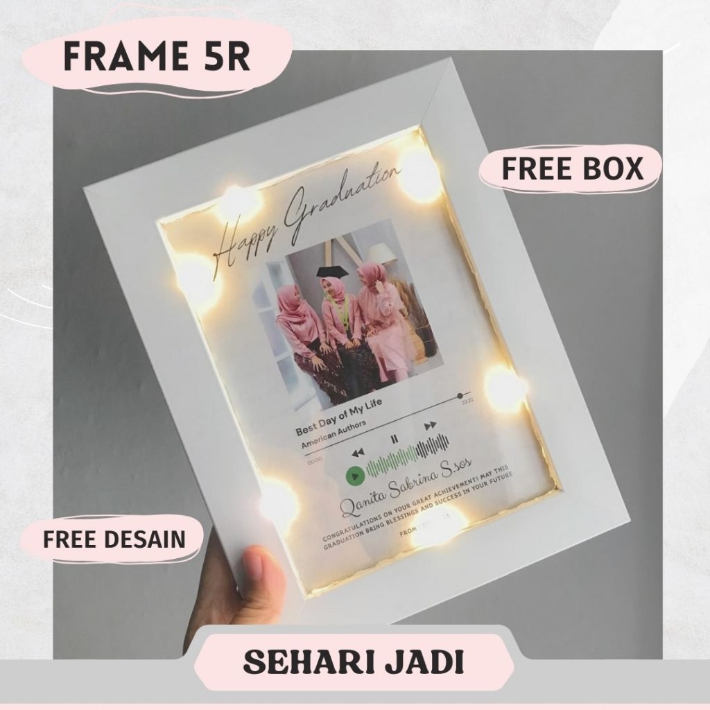 KADO UNIK Frame foto dengan lampu.GIFT FRAME.gift wisuda.gift wisuda cowok.gift box cewek.gift box.g