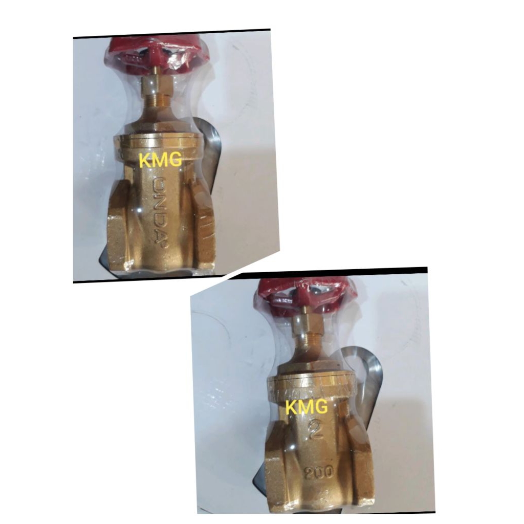 Gate Valve 2" Inch Stop Kran Putar Kuningan Onda
