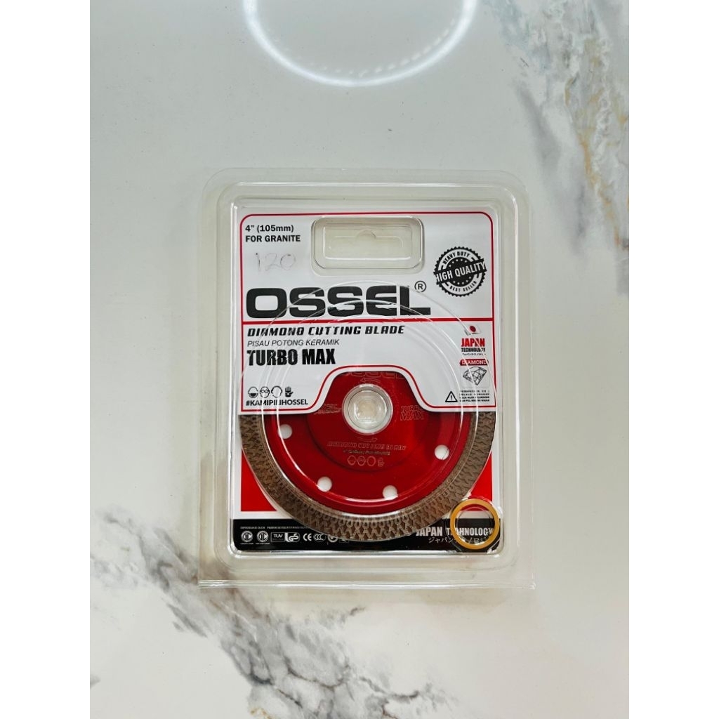 Ossel Diamond Cutting Blade 4" Turbo Max - Pisau Potong Keramik Granit
