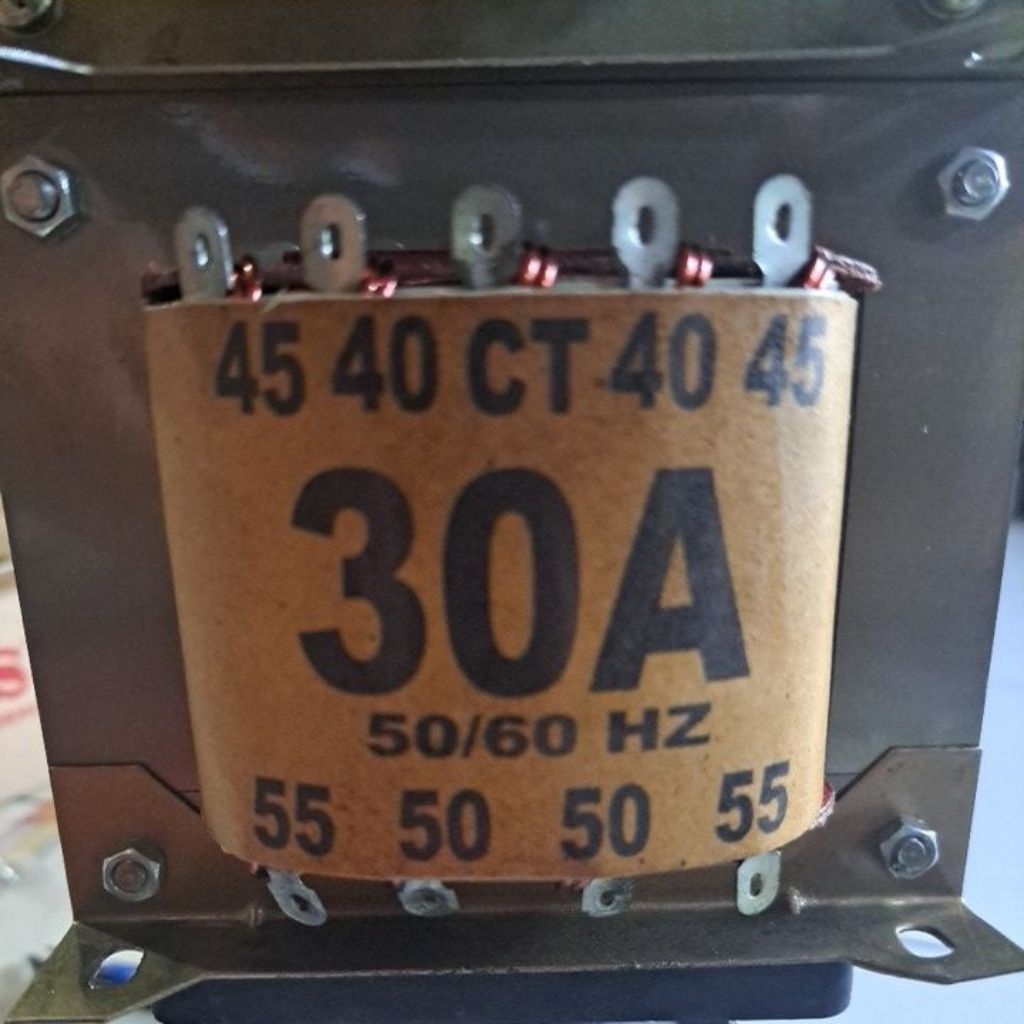 Trafo CSH 30Amper 55v 45v CT full tembaga 100%