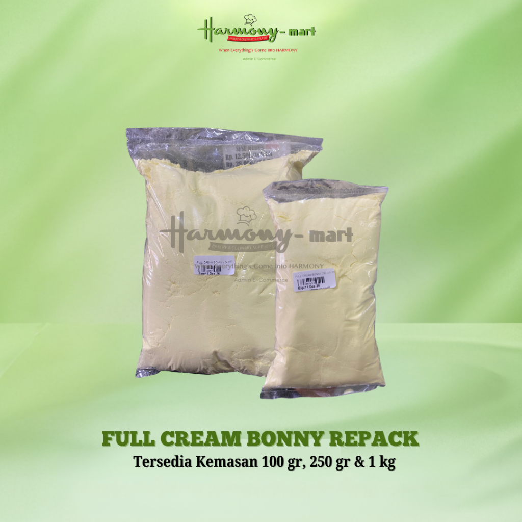 FULL CREAM BONNY REPACK/ Susu Bubuk Bonny / Full Cream / Repack - 100gr / 250g & 1 kg