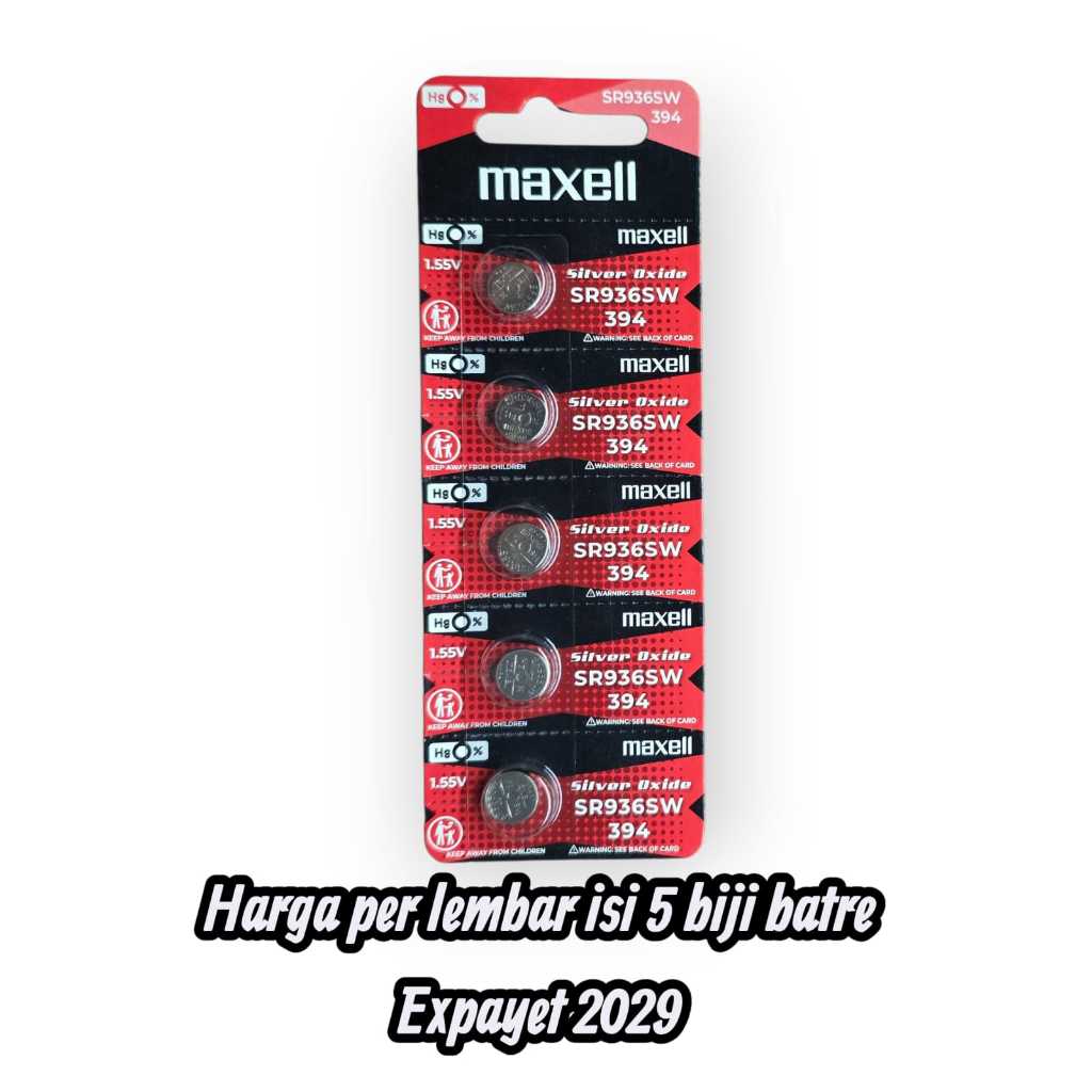 ( LEMBARAN ) batre MAXELL SR 936 SW/ 394 ORIGINAL baterai jam tangan battery swatch batere jam crono