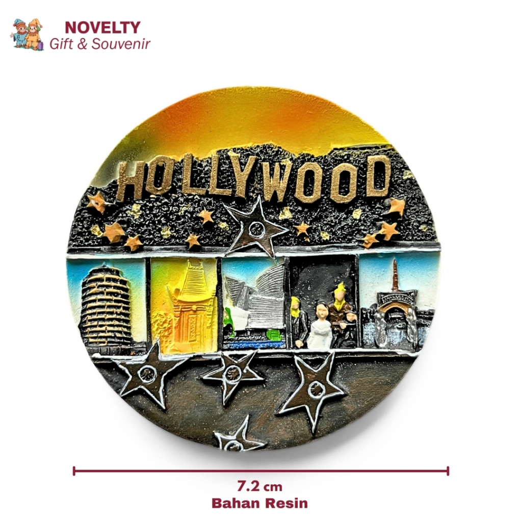 Souvenir magnet kulkas Hollywood oleh oleh Negara Amerika USA