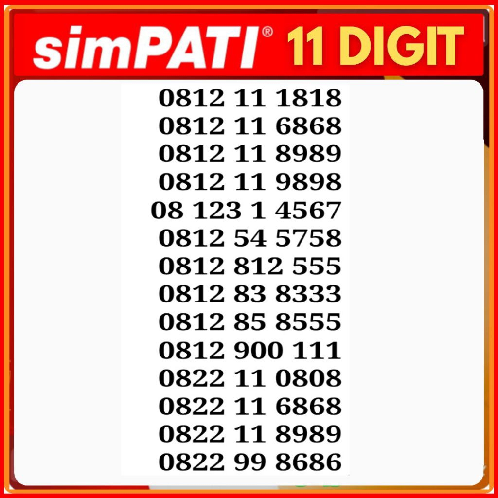 kartu perdana telkomsel nomor cantik simpati 10 DIGIT