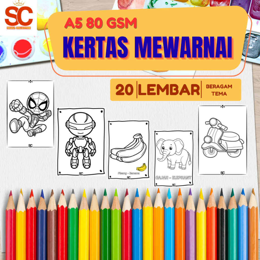 

Kertas Mewarnai 20 Lembar A5 80 gsm