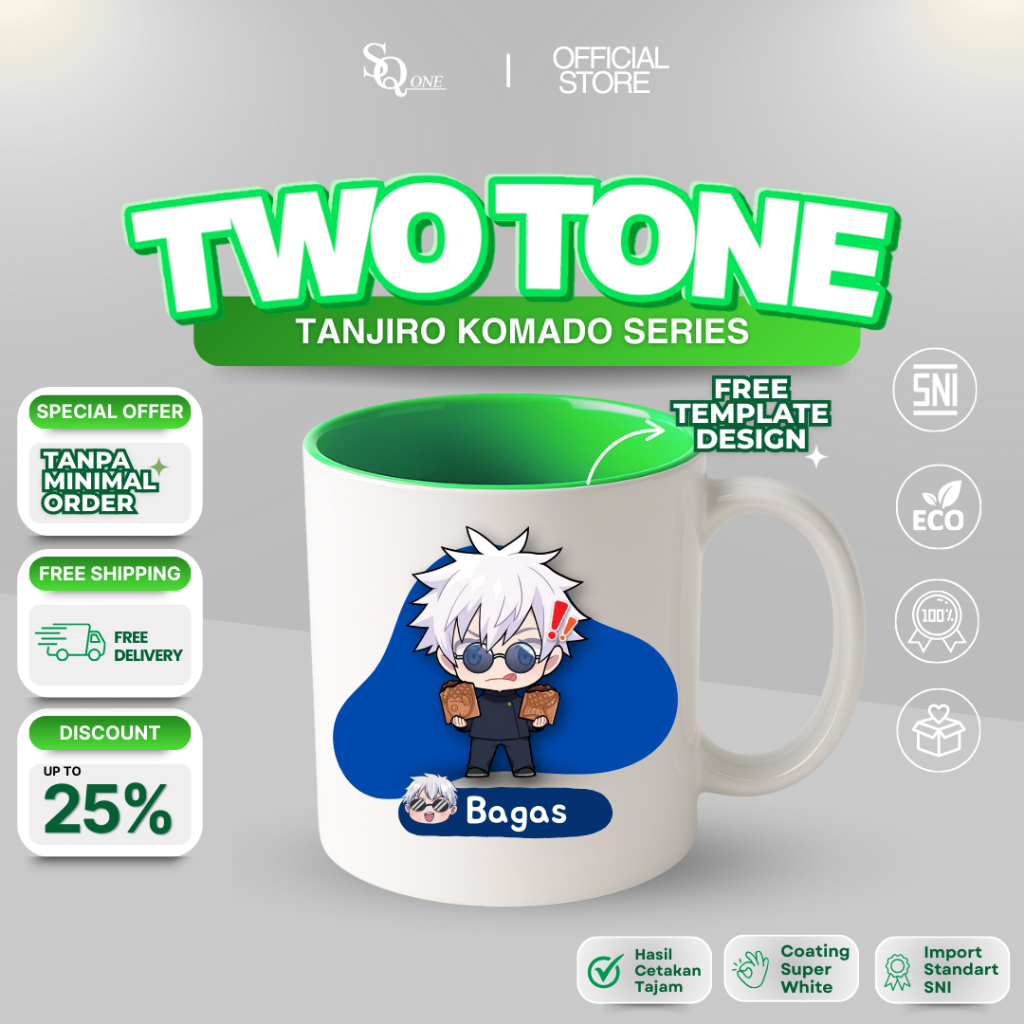 SATORU GOJO SERIES - MUG TWO TONE SQ ONE BISA CUSTOM