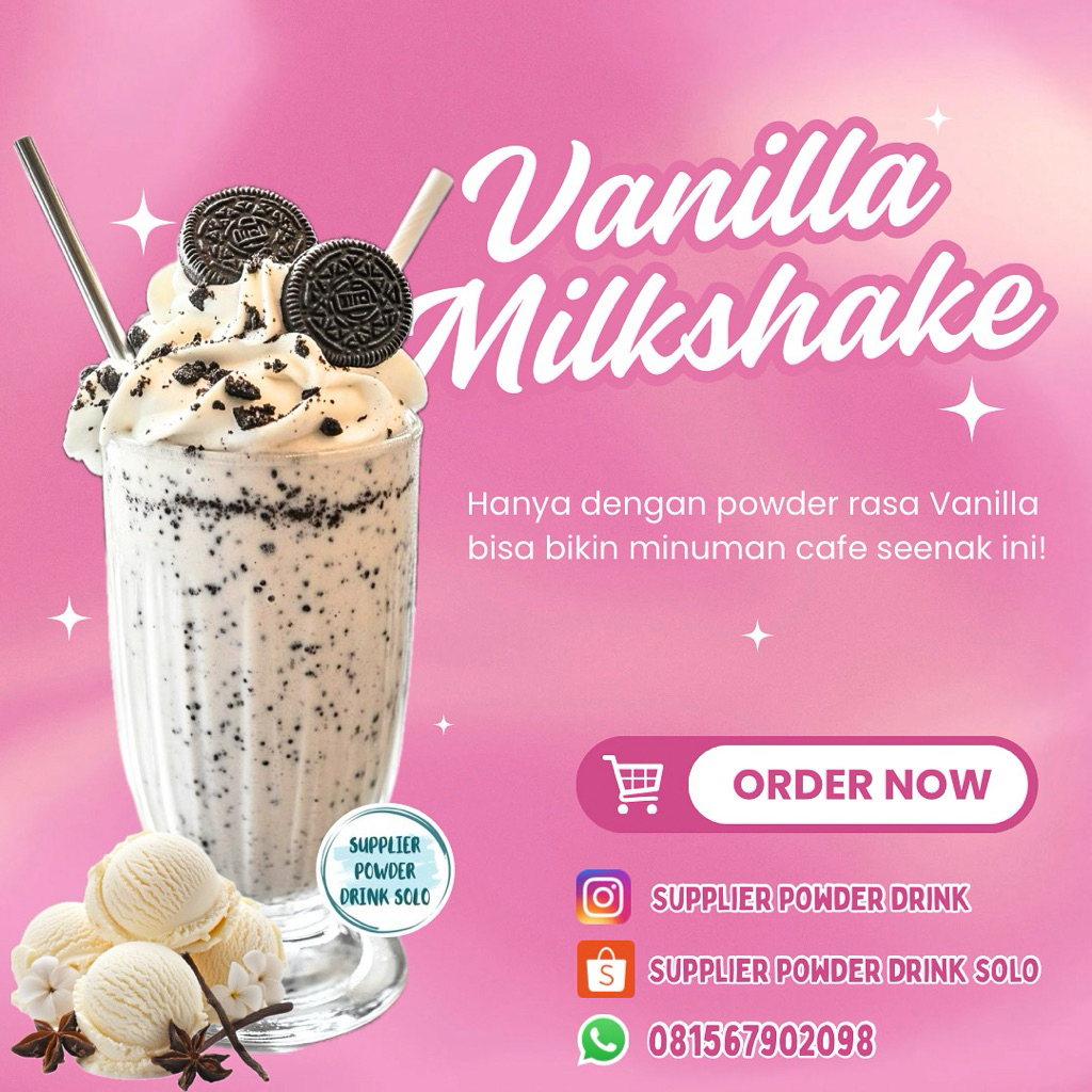 Powder Drink Vanilla Original 500 Gr / bubuk minuman premium rasa vanilla bisa untuk susu puding