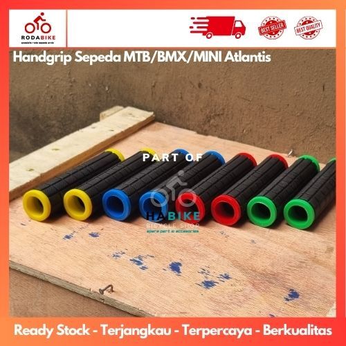Handgrip Sepeda Anak Dan Dewasa Atlantis Bisa Untuk MTB/BMX/MINI/LIPAT  DUAL TONE Lis Warna Handgrip