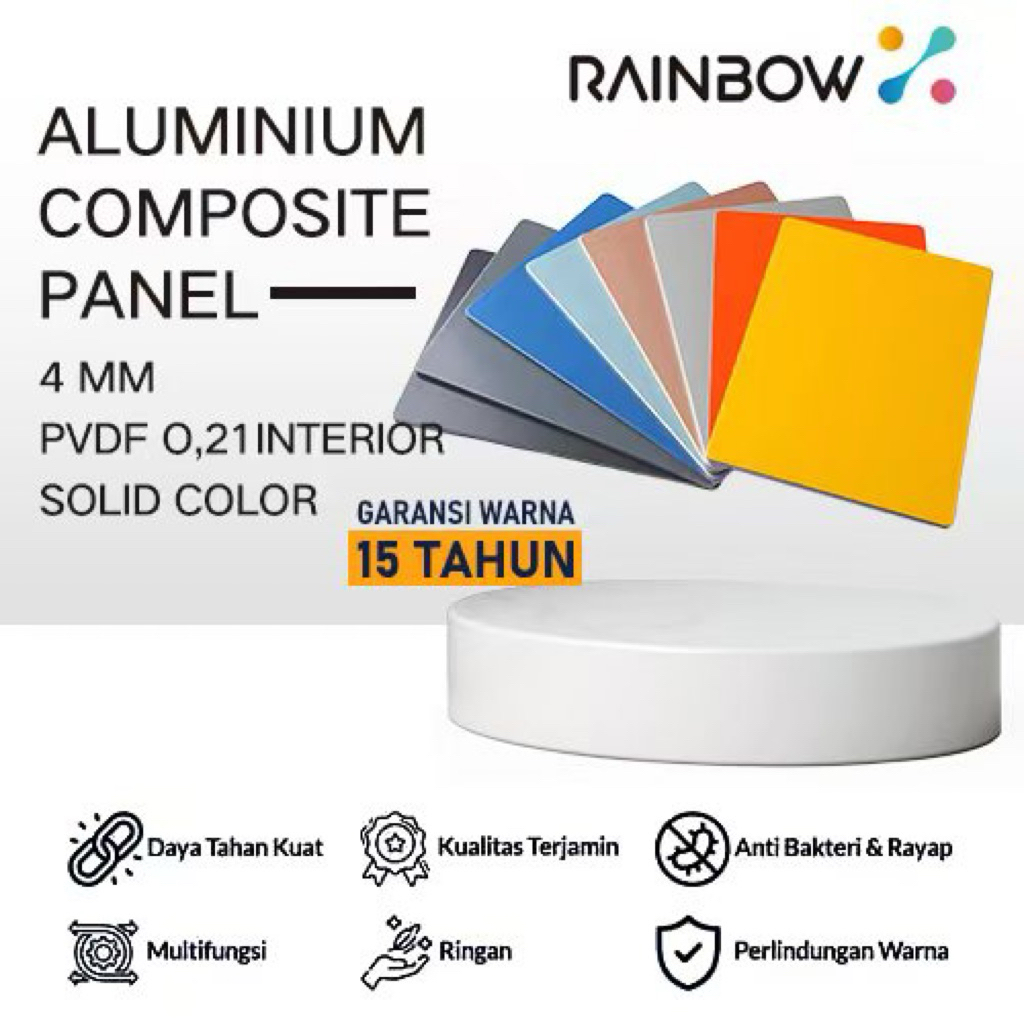 ACP Rainbow X 3mm - PE 0.12 1220 x 2440 mm - satu sisi