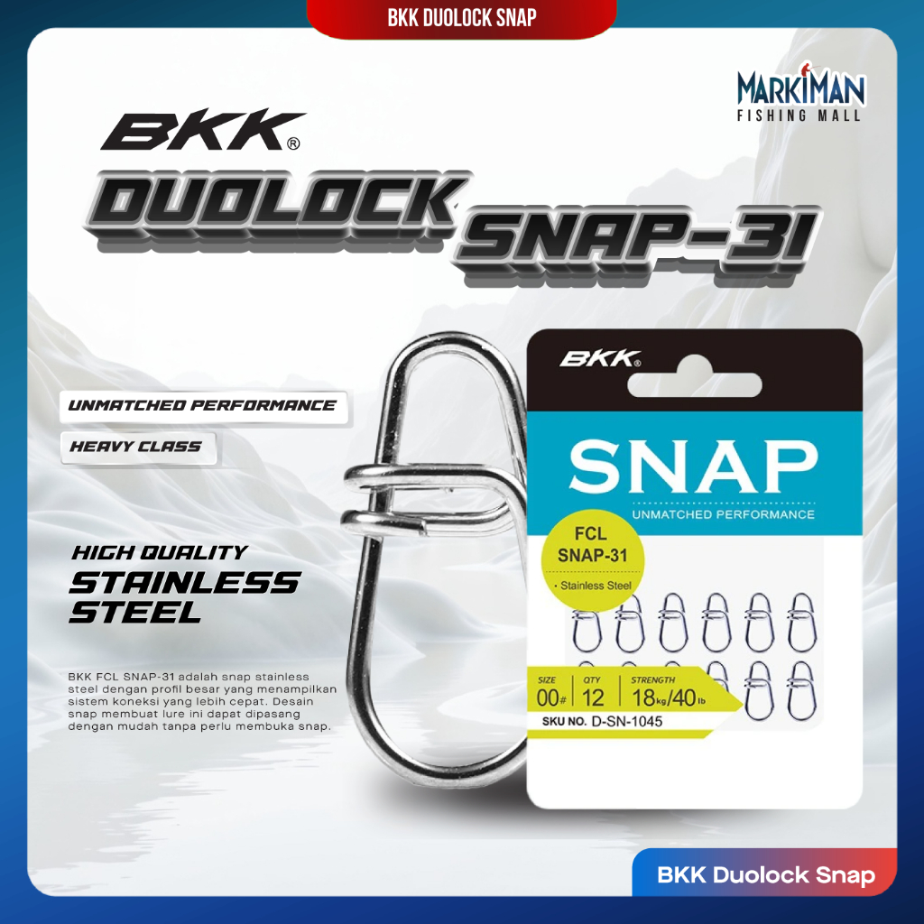 BKK DUOLOCK FCL SNAP-31 | Snap Pancing Premium Super Kuat & Anti Karat | Lure Connector Praktis Size