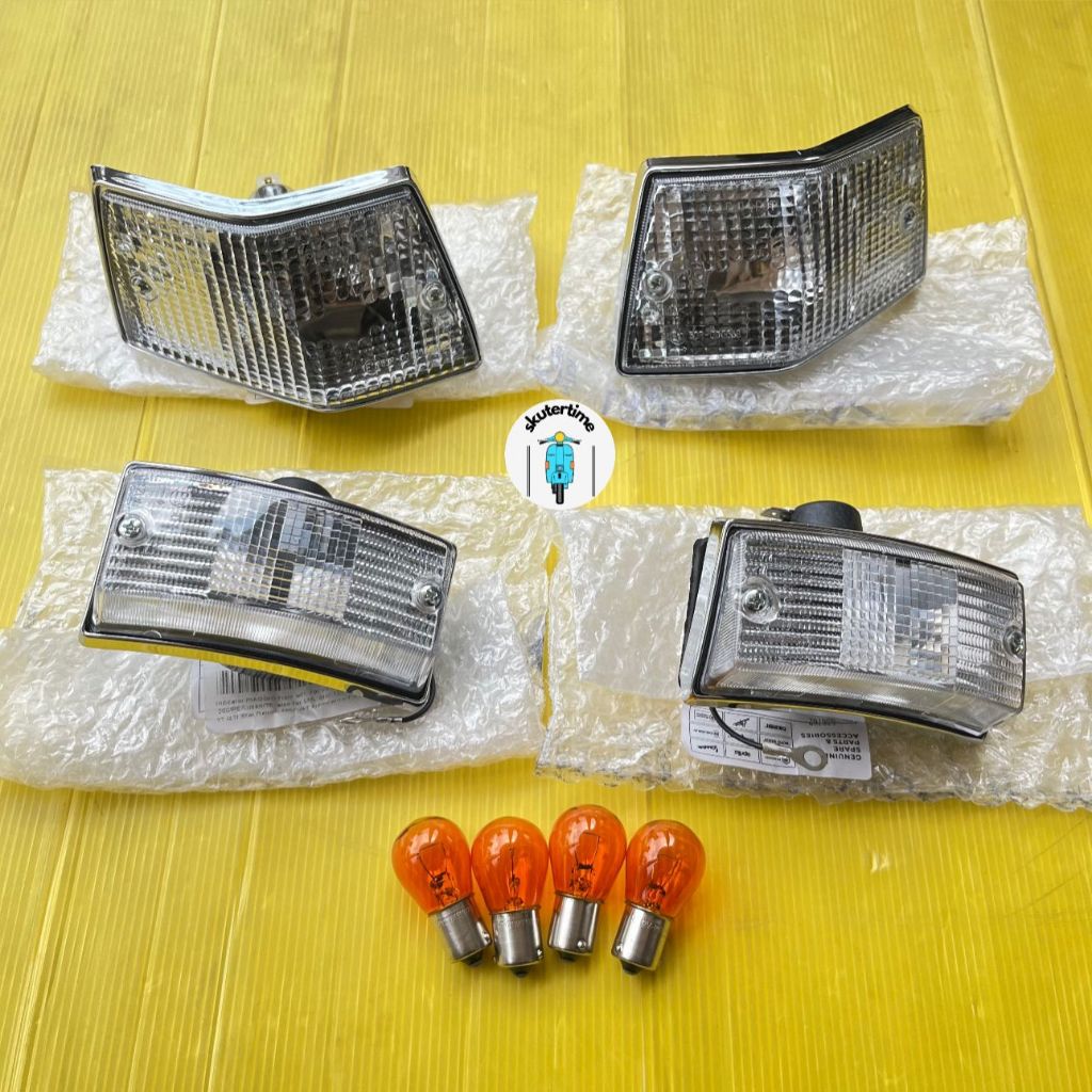 Lampu Sen Set triom Piaggio mika bening utk px, excel dkk