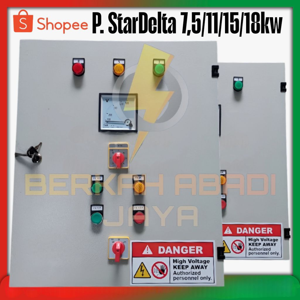 panel star delta 7,5kw 11kw 15kw 18kw + volt meter analog