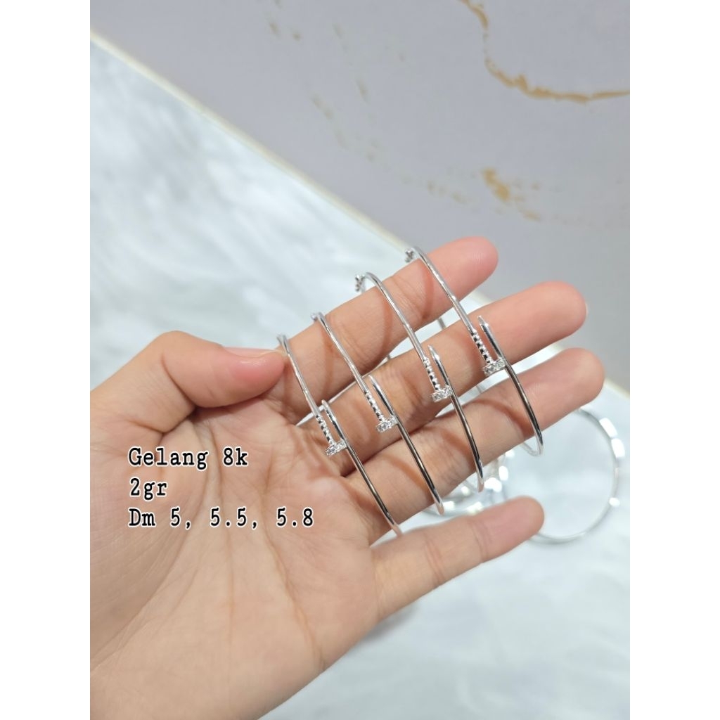Gelang bangle variasi mata mas putih
