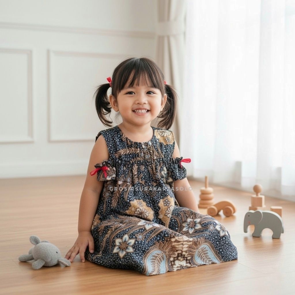 Batik Anak Andin Dress Batik Anak Perempuan Bahan Katun Perca Tiga Andin Katun Perca 3