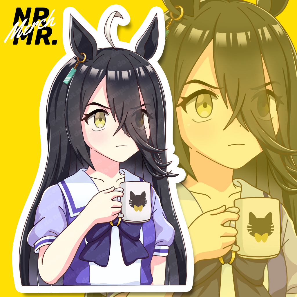 Sticker Manhattan Cafe Shinji mug meme parody Uma Musume Pretty Derby Fanmerch