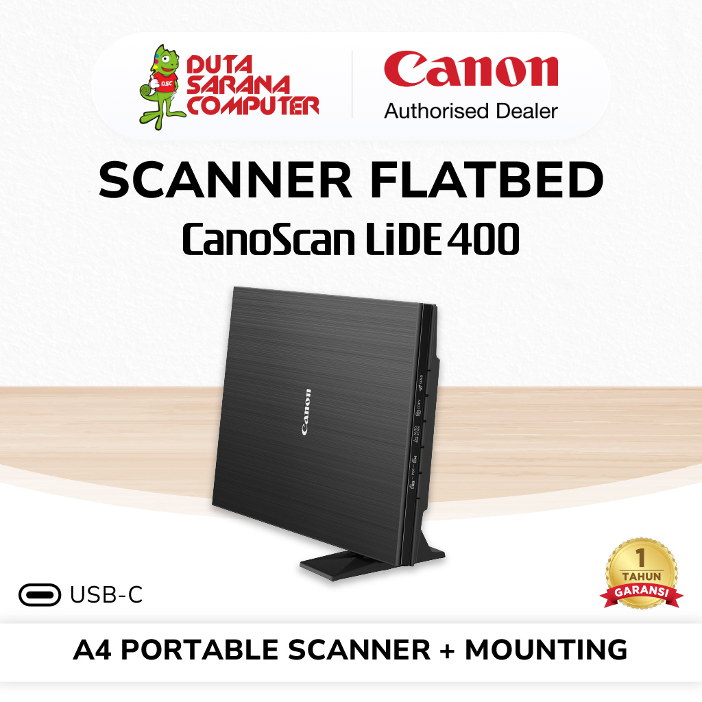 Canon Scanner Lide 400 Scan A4 Portable Vertikal - Garansi Resmi & Original - Scanner Dokumen Ringka