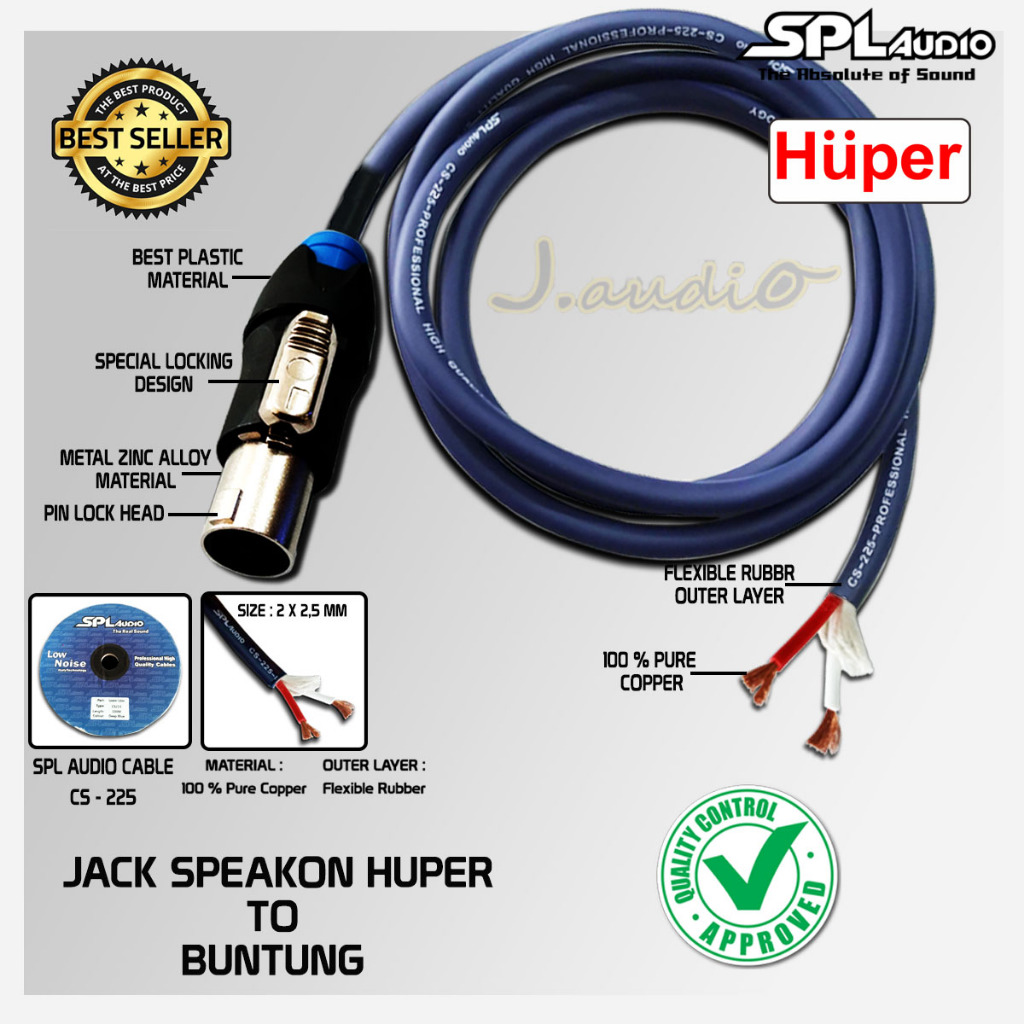 SPL AUDIO CS-225 - Kabel audio / kabel power speaker terbaik Jack Speakon HUPER to BUNTUNG - JUAN AU