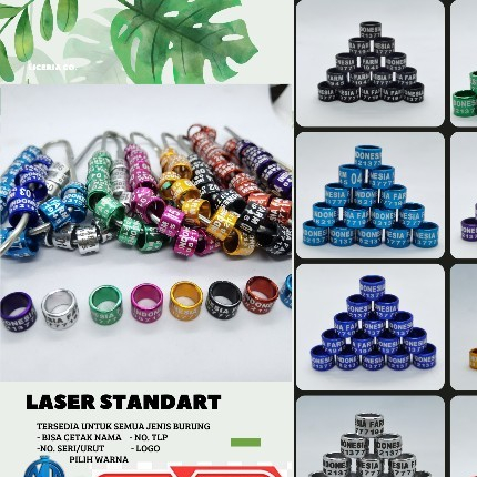 RING BURUNG MERPATI HIAS LASER LUBANG 10MM 52 | CUSTOM CETAK NAMA | MERPATI  HIAS AYAM SERAMA SHOWKI