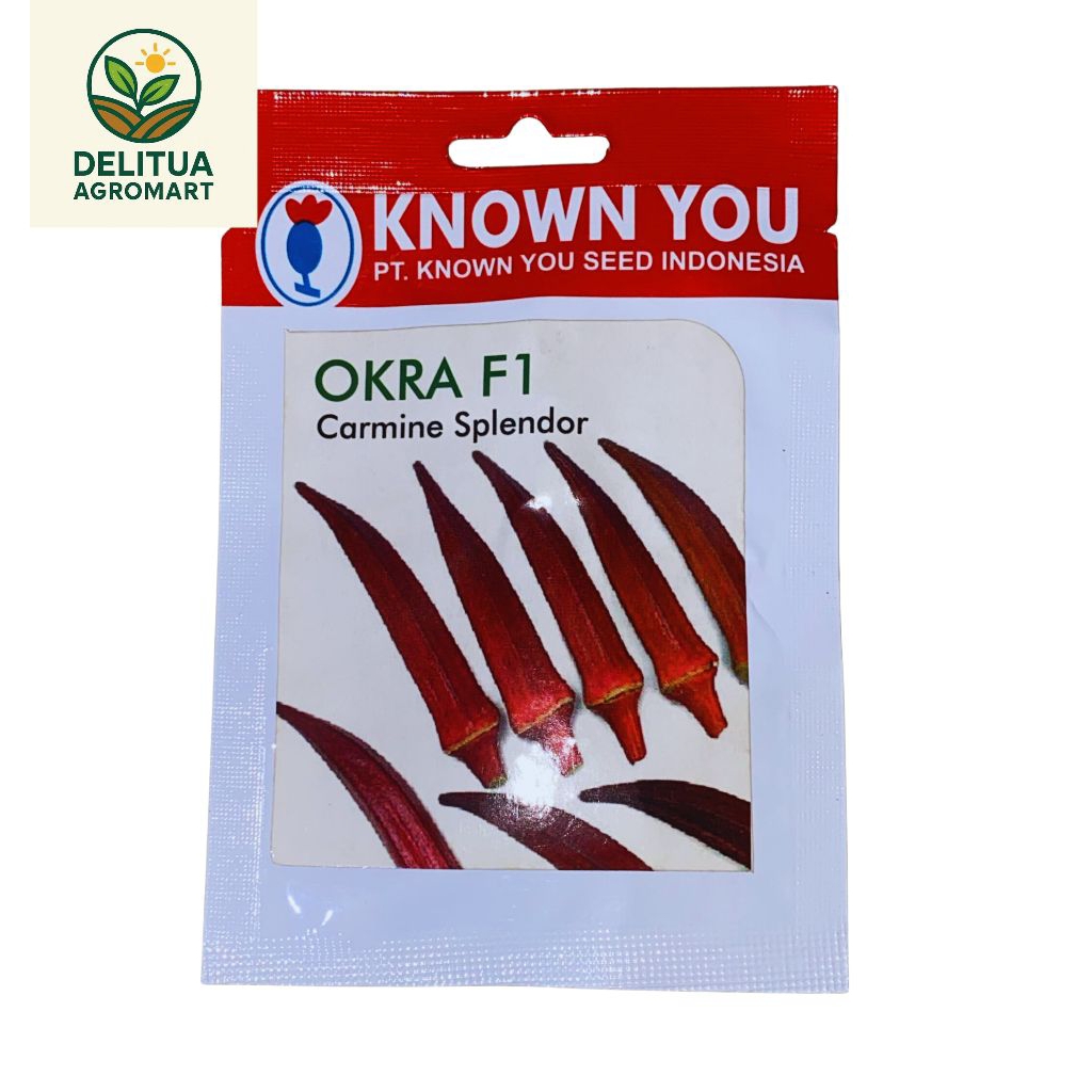 BENIH TANAMAN KNOWN YOU SEED OKRA F1 CARMINE SPLENDOR