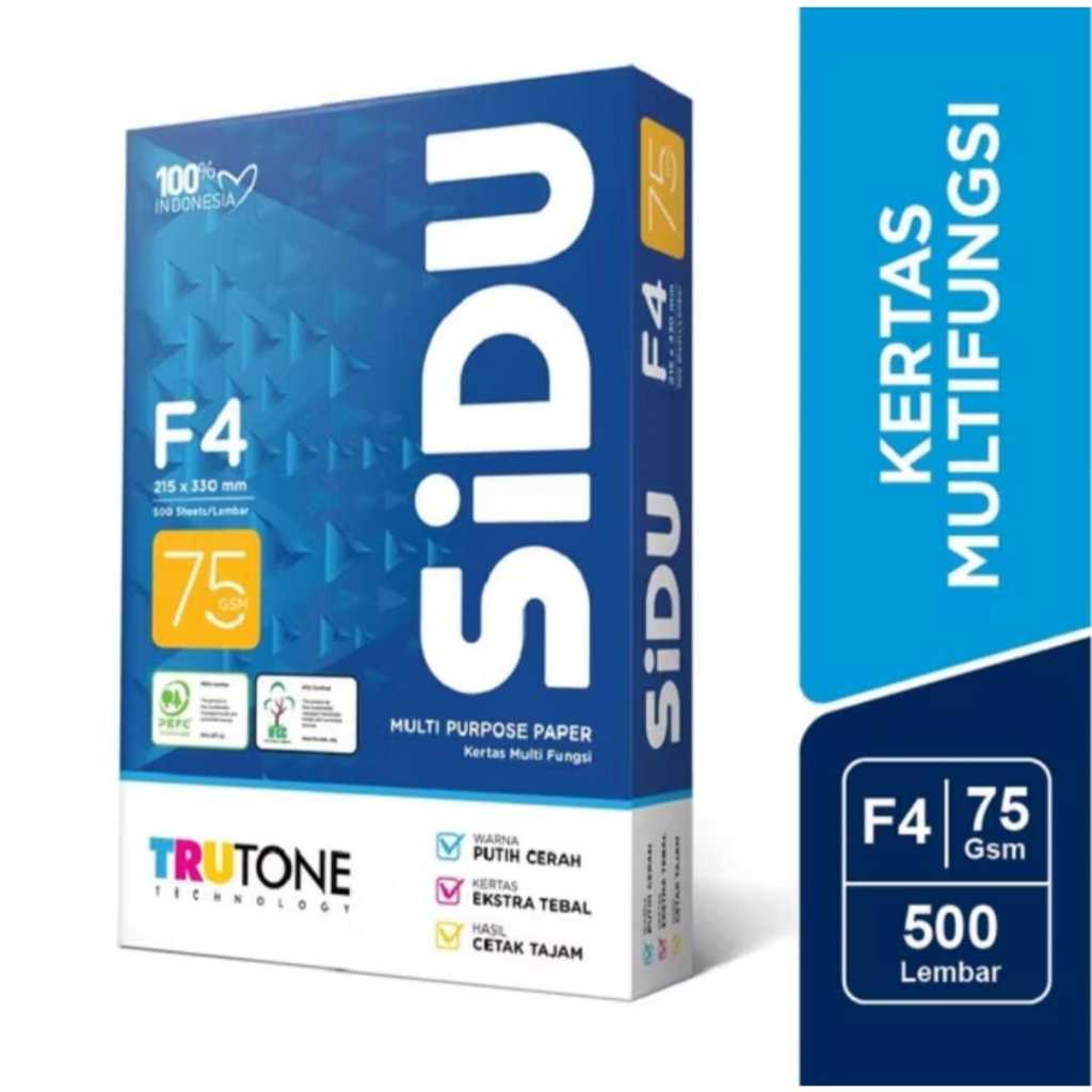 Kertas HVS Foto Copy F4 SIDU 75 gsm ( 1 Rim / 500 Lembar)